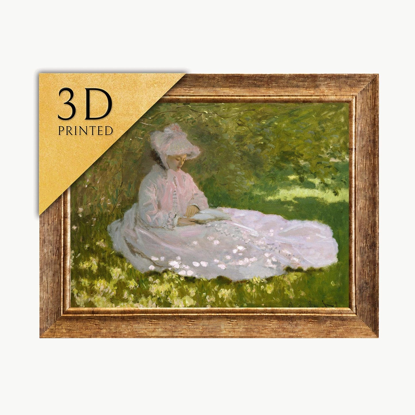 Claude Monet Springtime 3D Print: Textured Brushstrokes