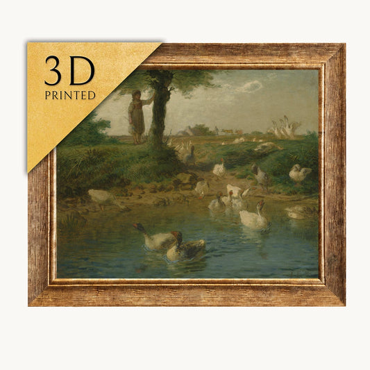 The Goosegirl by Millet: Textured 3D Print Art
