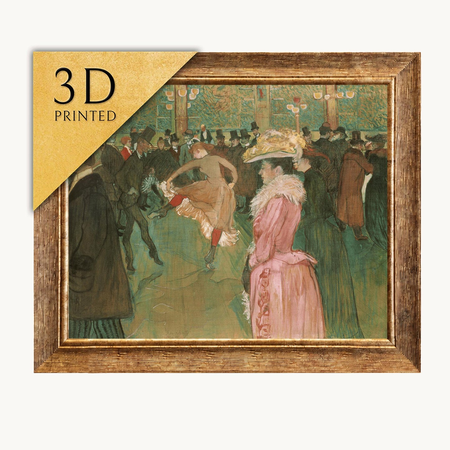 Lautrec At the Moulin Rouge 3D Print: Textured Oil Painting Reproduction