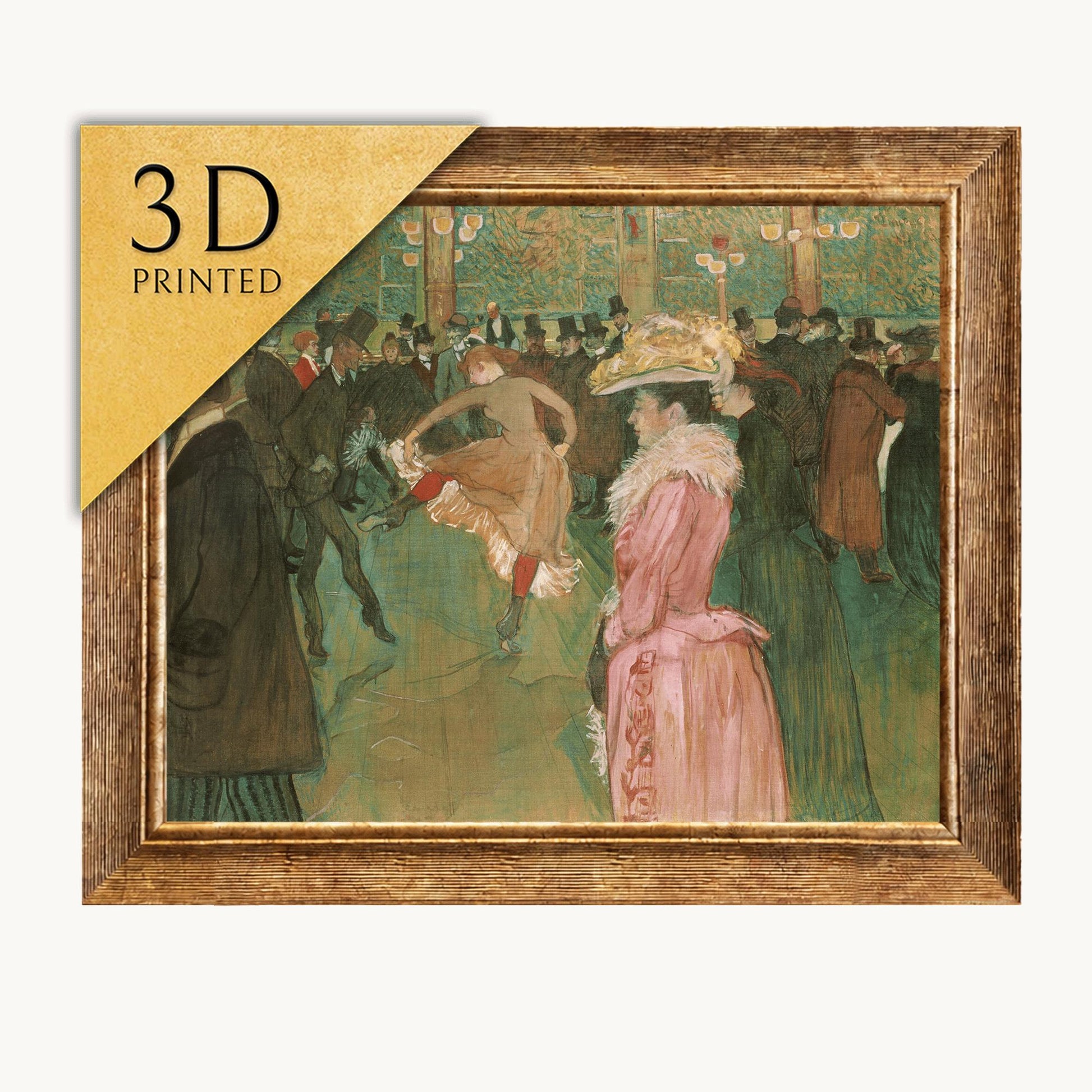 Lautrec At the Moulin Rouge 3D Print: Textured Oil Painting Reproduction