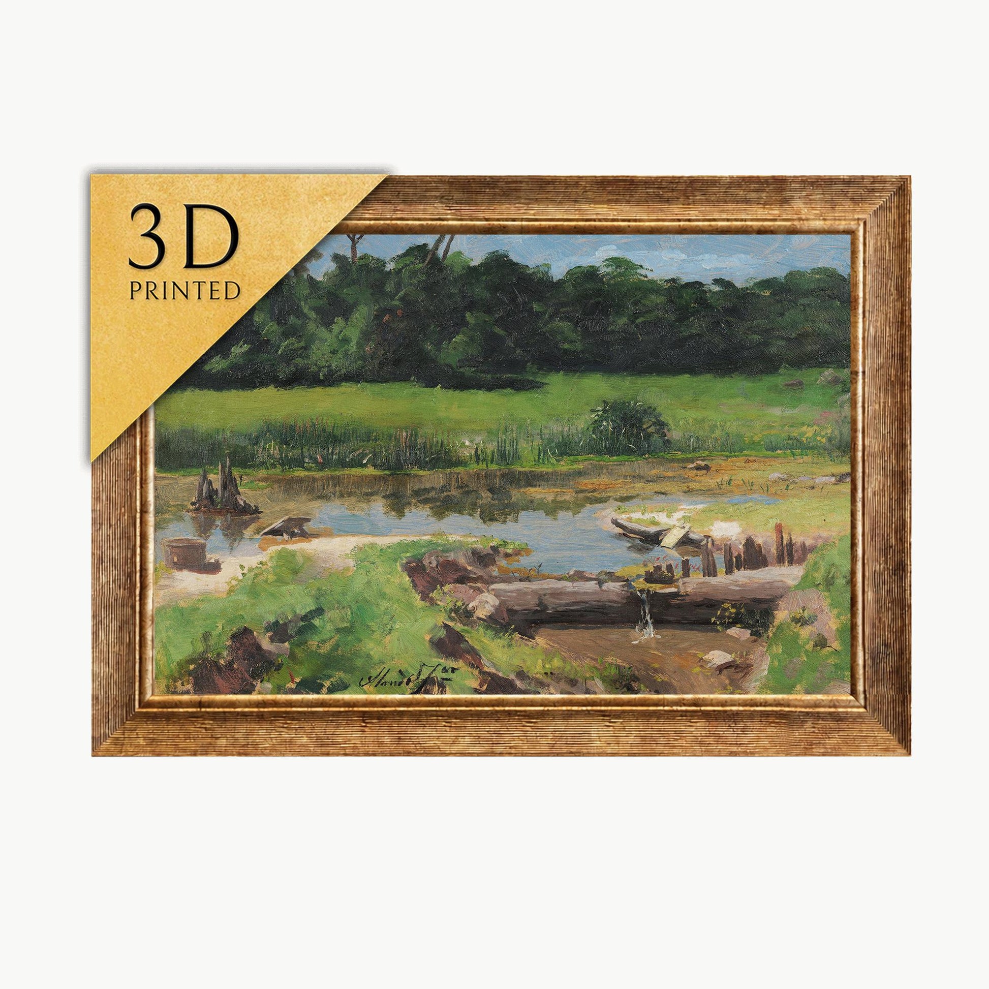 Jose Ferraz de Almeida Junior: Fluvial Landscape 3D Print with Brush Strokes