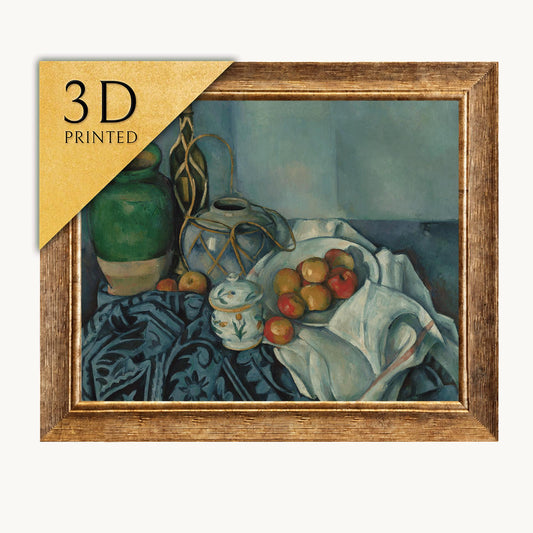 Cezanne Still Life with Apples: 3D Textured Art Print