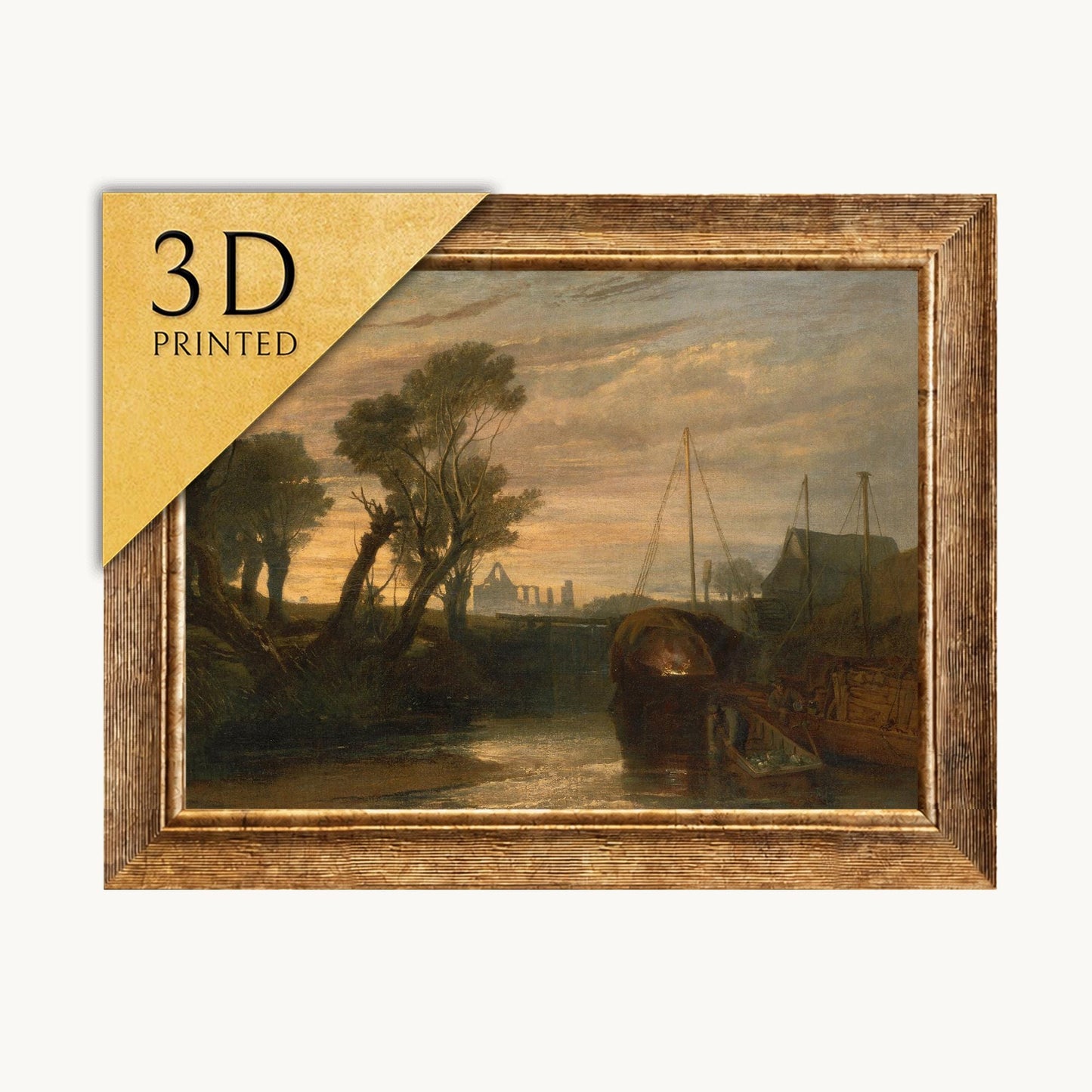 Newark Abbey by Turner: 3D Textured Oil Painting Reproduction
