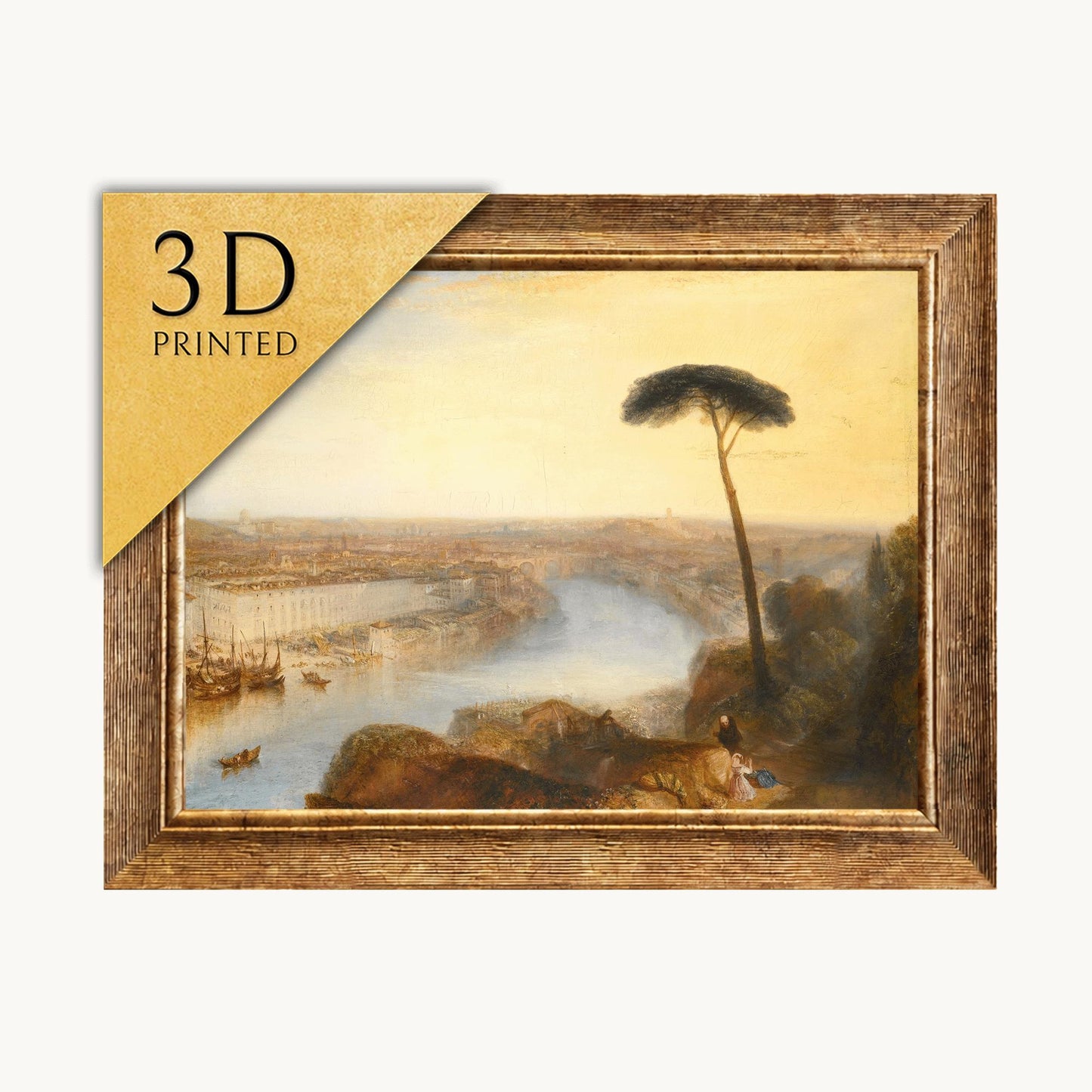 Turner Rome Print: Mount Aventine 3D Textured Reproduction