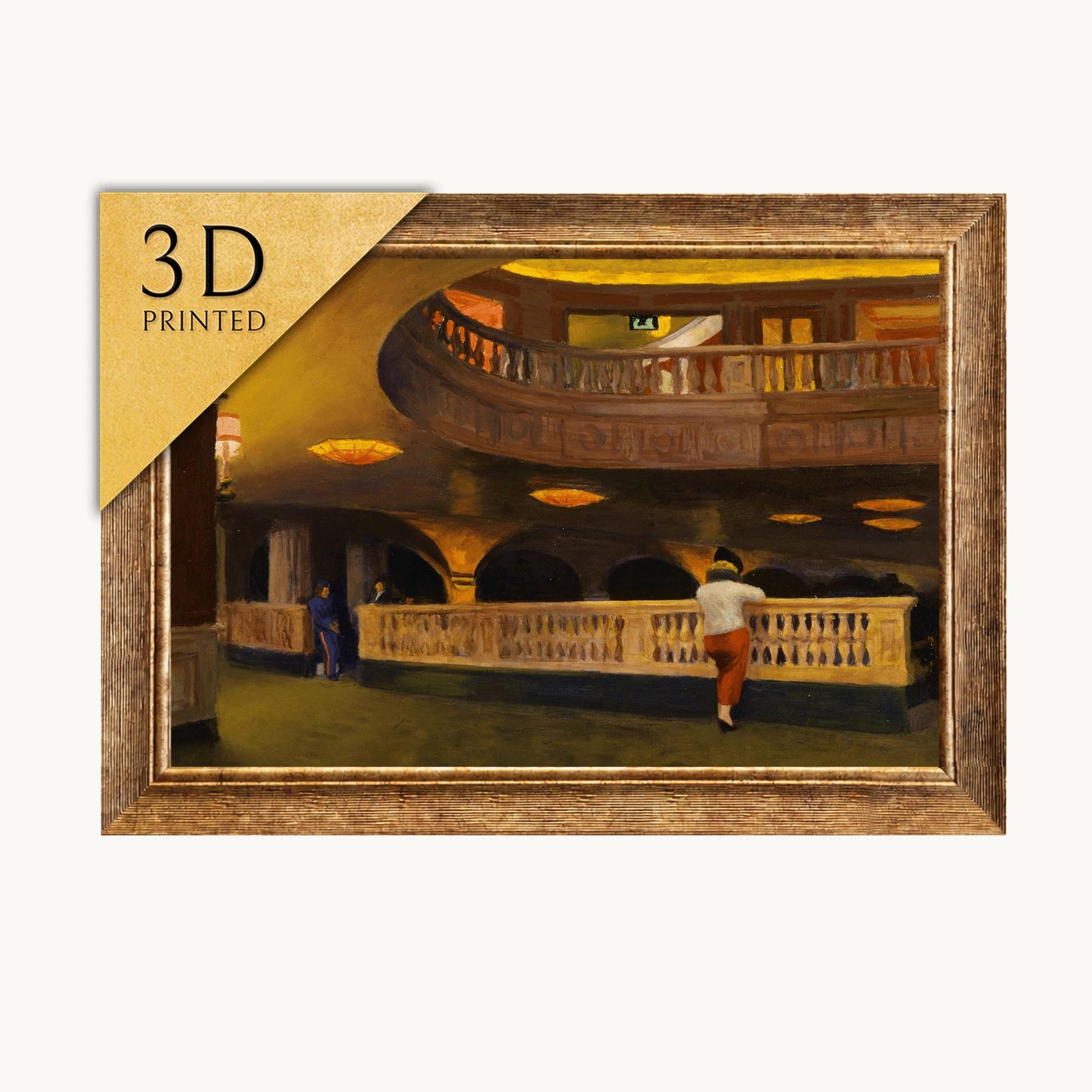 Edward Hopper's 'The Sheridan Theatre' 3D Textured Print