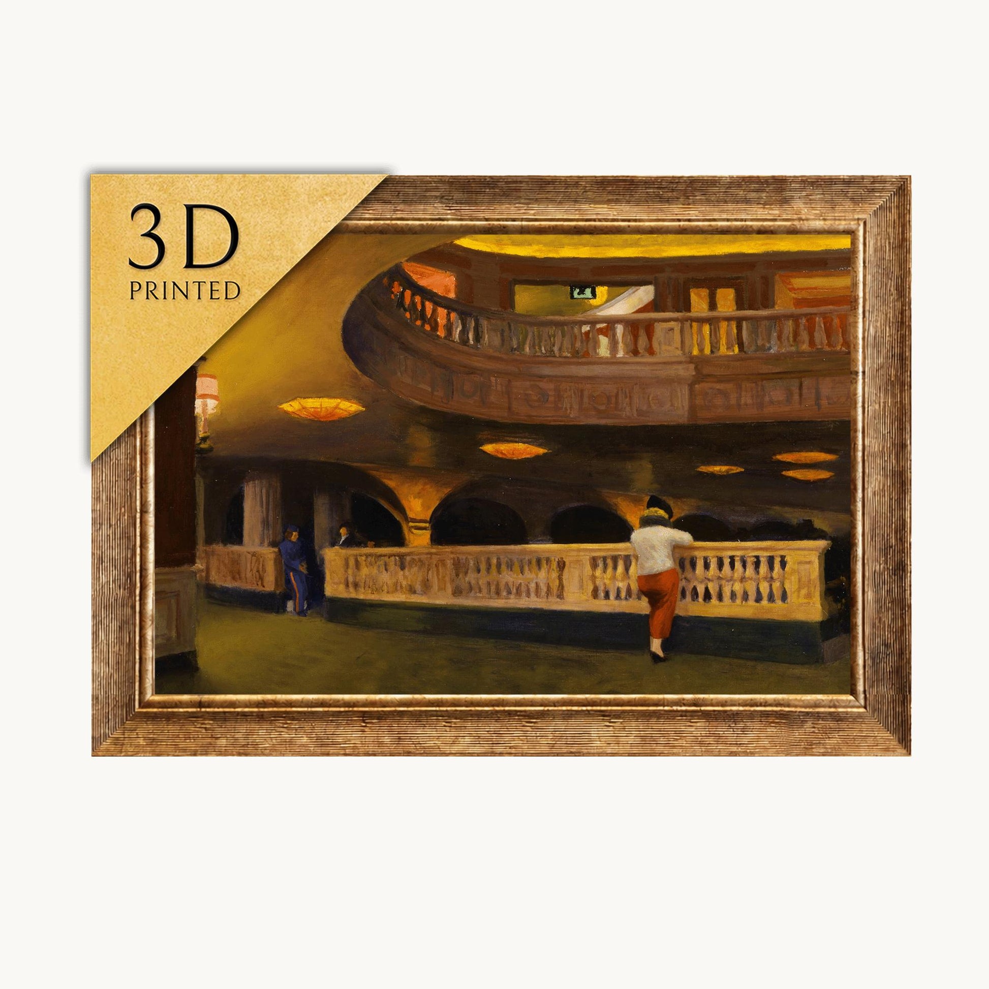 Edward Hopper's 'The Sheridan Theatre' 3D Textured Print