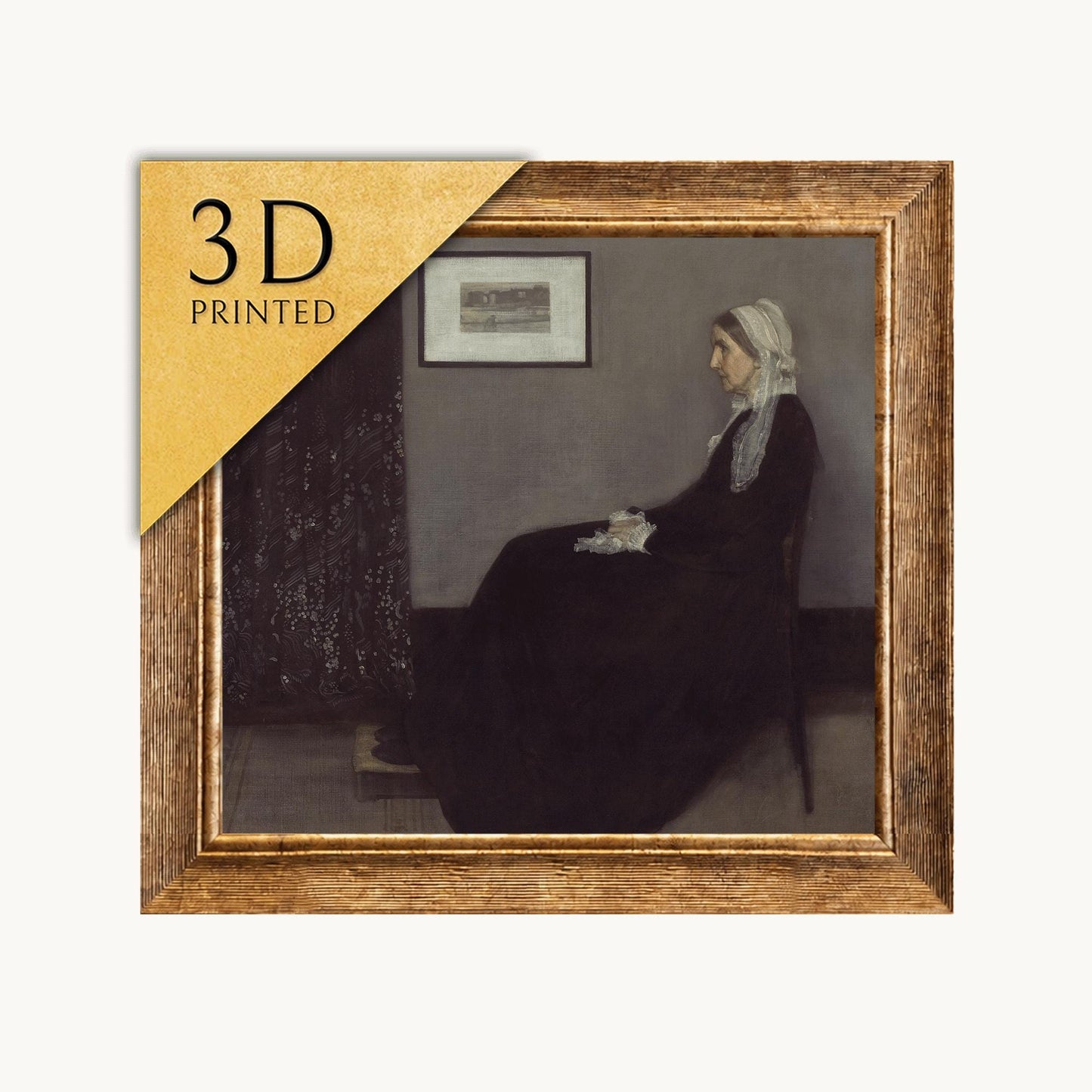Whistler's Mother Print: 3D Textured Oil Painting Reproduction