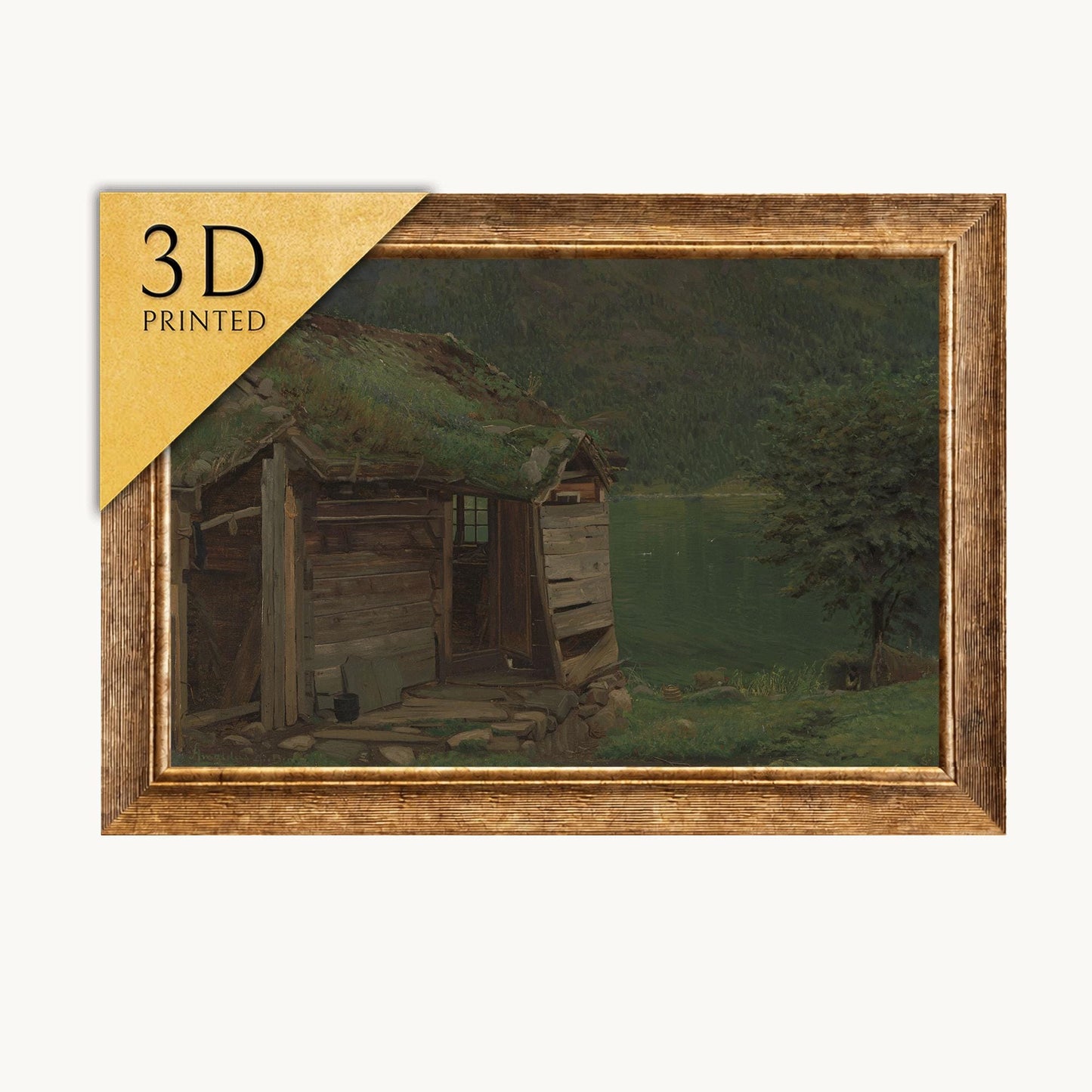 Amaldus Nielsen "Farmhouse at Balestrand" 3D Textured Print