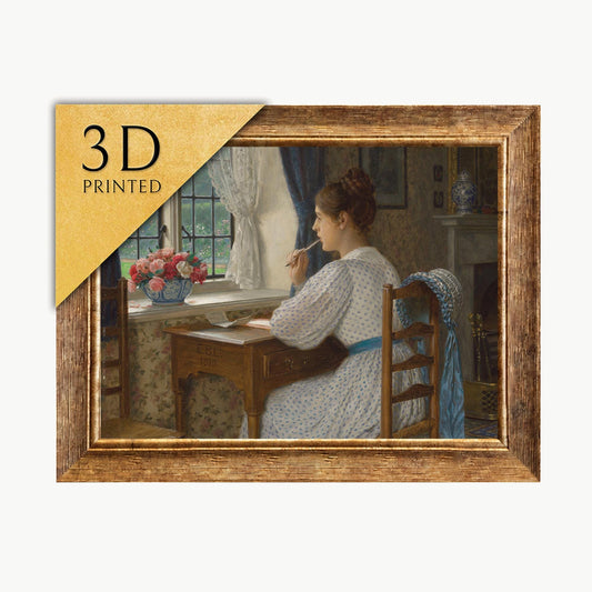 Straying Thoughts by Edmund Blair Leighton: 3D Textured Print