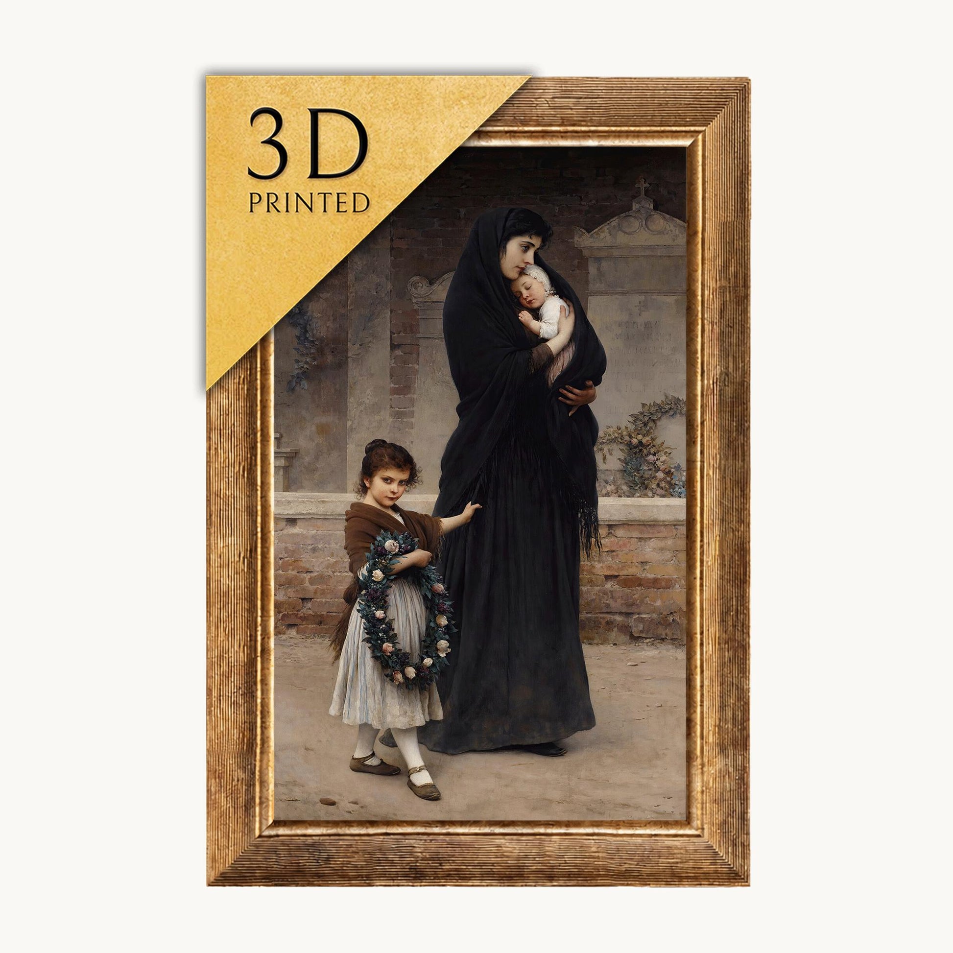Eugen Von Blaas "Semper Vivit Amor" 3D Print: Textured Oil Painting Reproduction