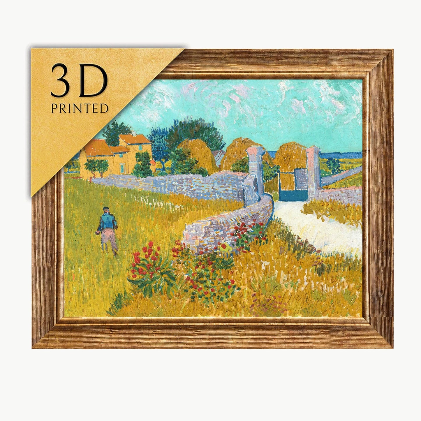 Van Gogh - Farmhouse in Provence: 3D Textured Oil Painting Print