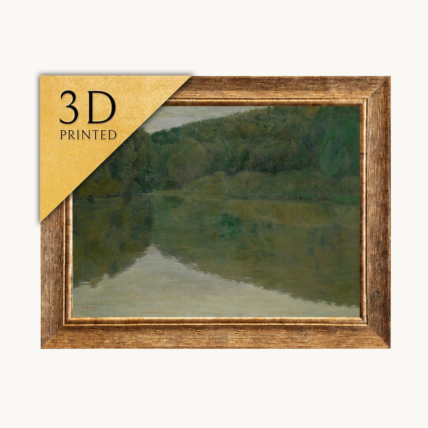 Friedrich König: Der stille Teich 3D Printed Oil Painting Replica