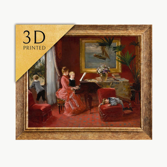 Ernest Ange Duez 'The Duet' 3D Printed Textured Oil Painting Replica