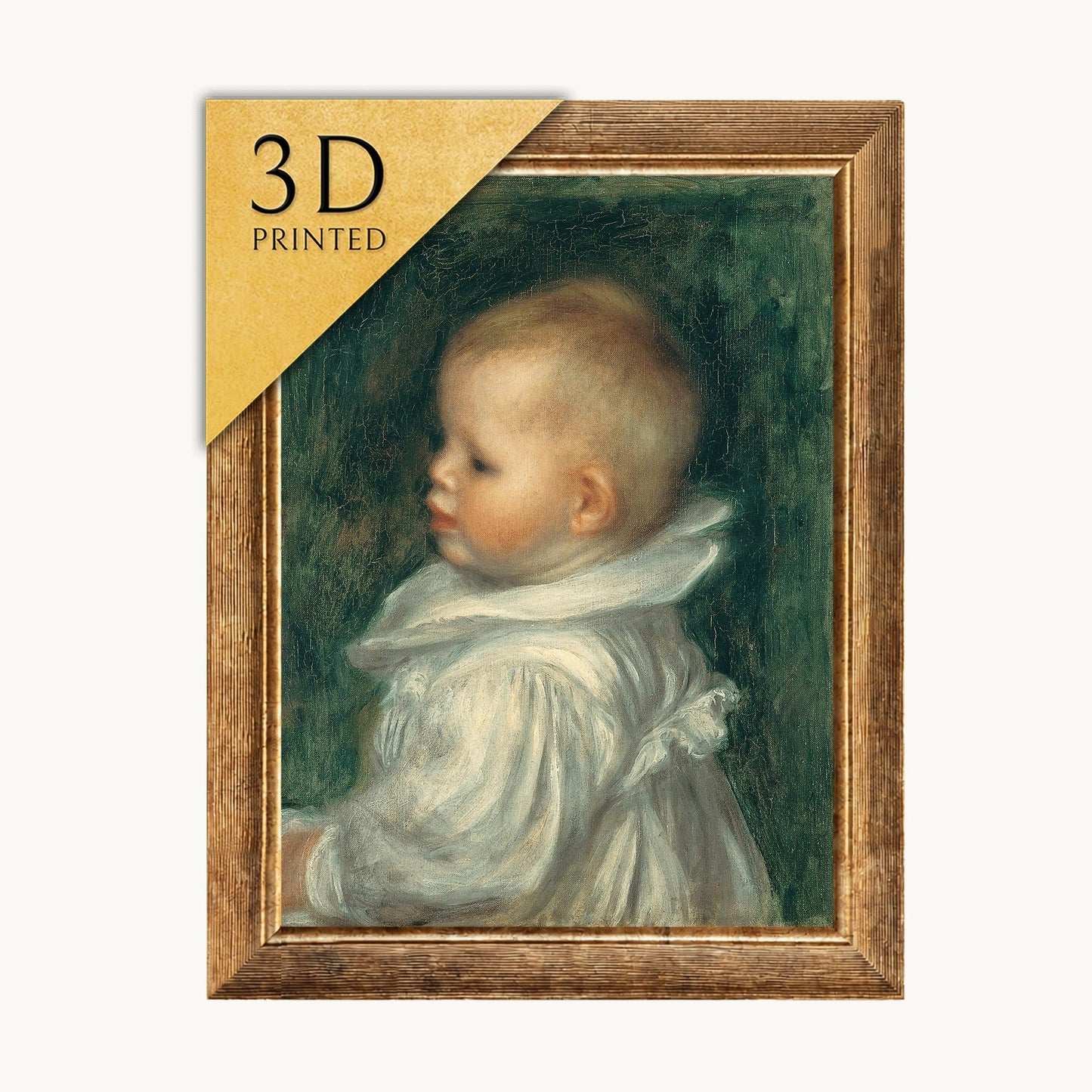 Renoir Claude Portrait: 3D Textured Print, Looks Like Oil Painting