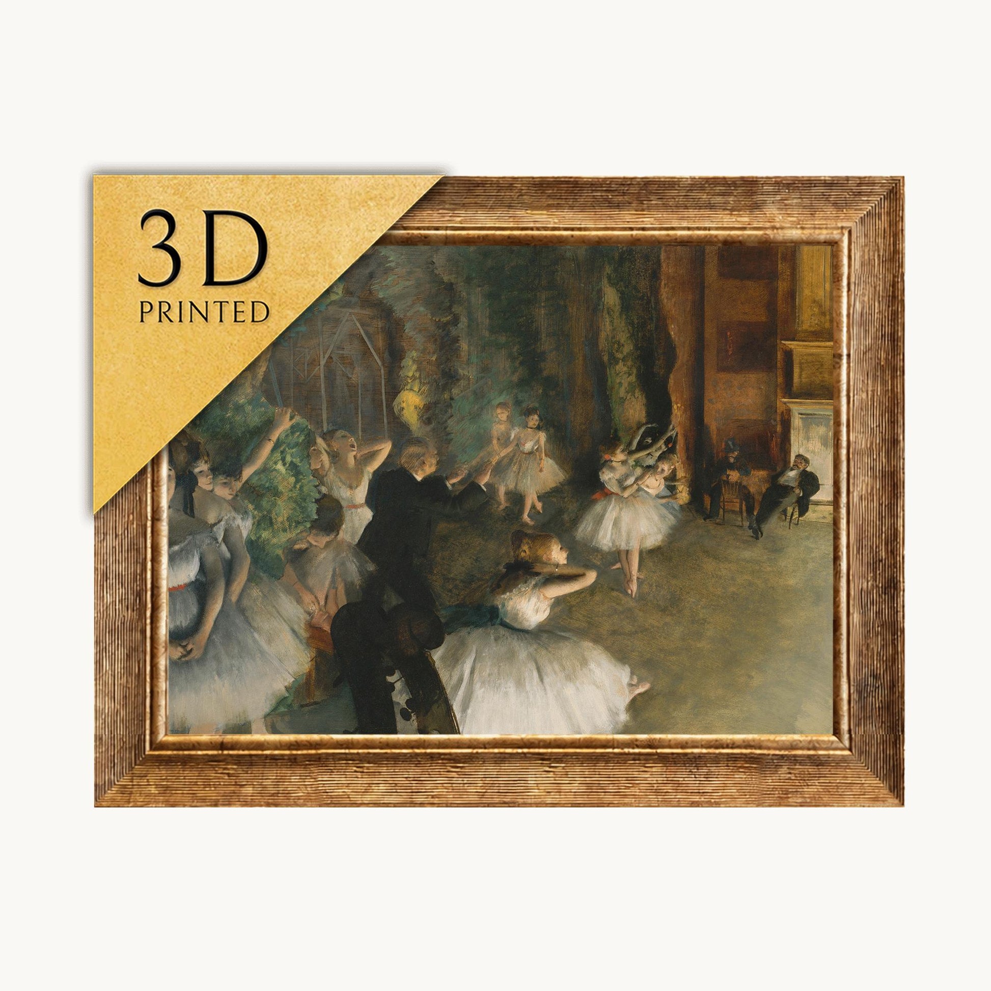 Degas Ballet Rehearsal 3D Print: Textured Oil Painting Reproduction