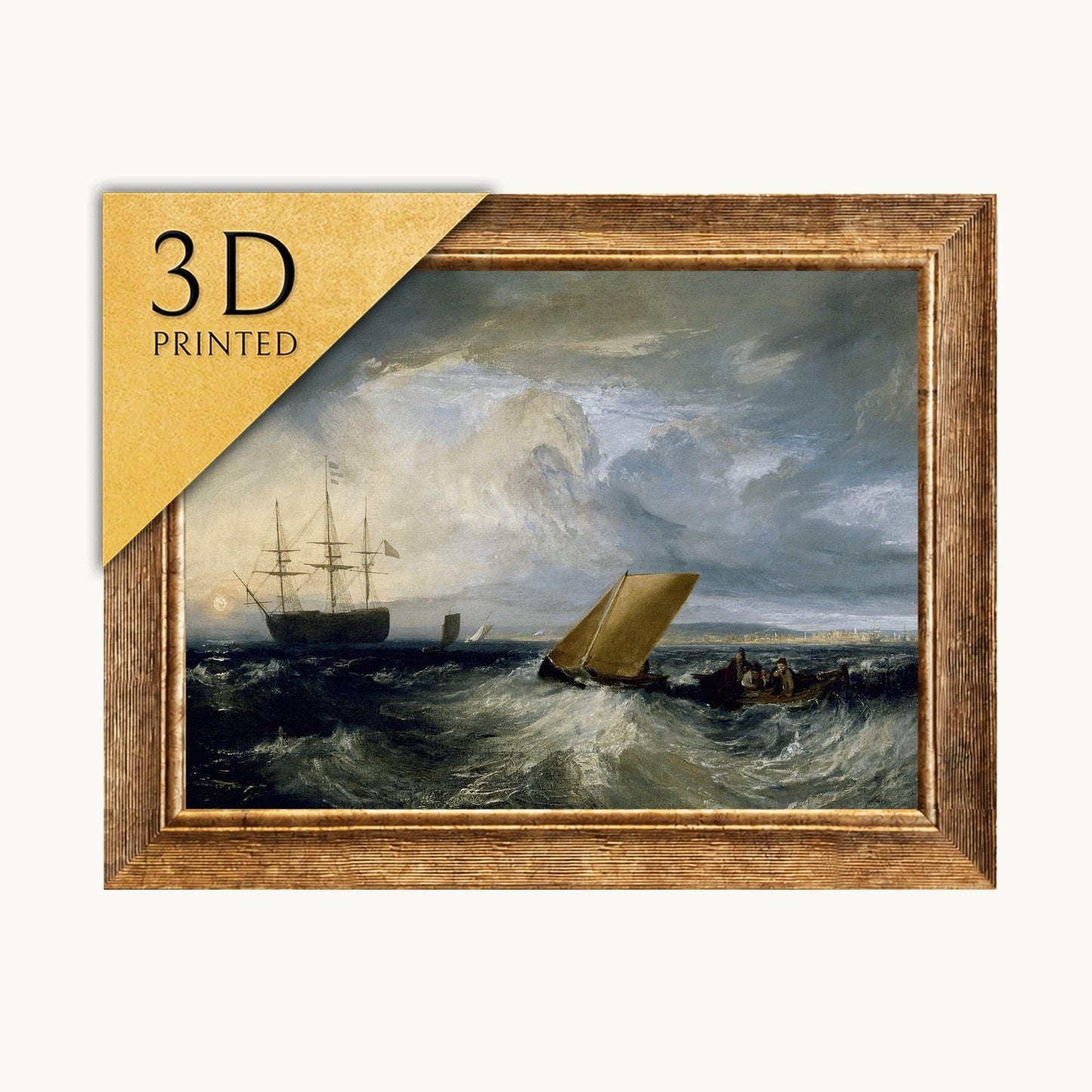 Turner Seascape Print: Sheerness as Seen from the Nore, 3D Textured Reproduction
