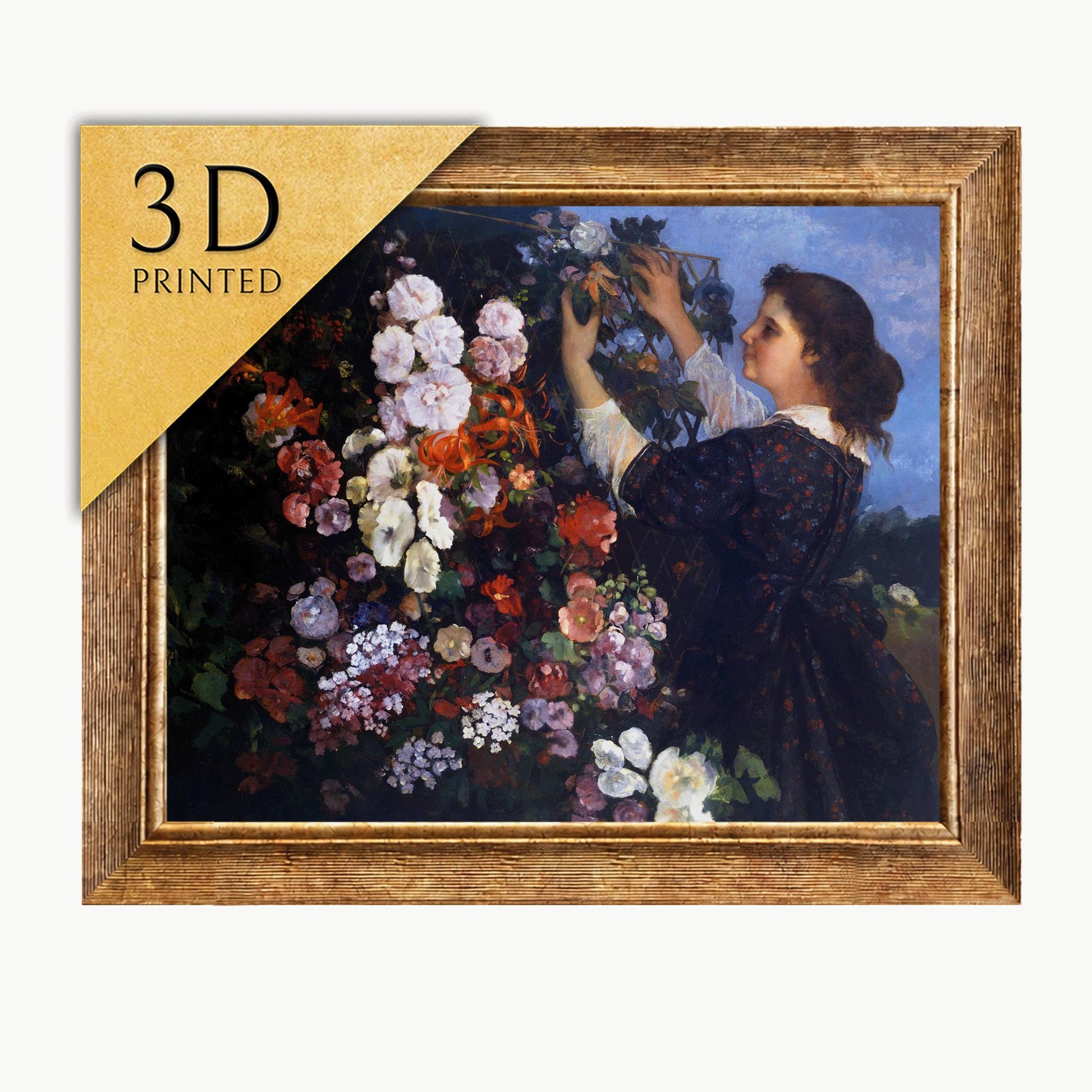 Gustave Courbet 'Trellis' 3D Printed Textured Oil Painting Reproduction