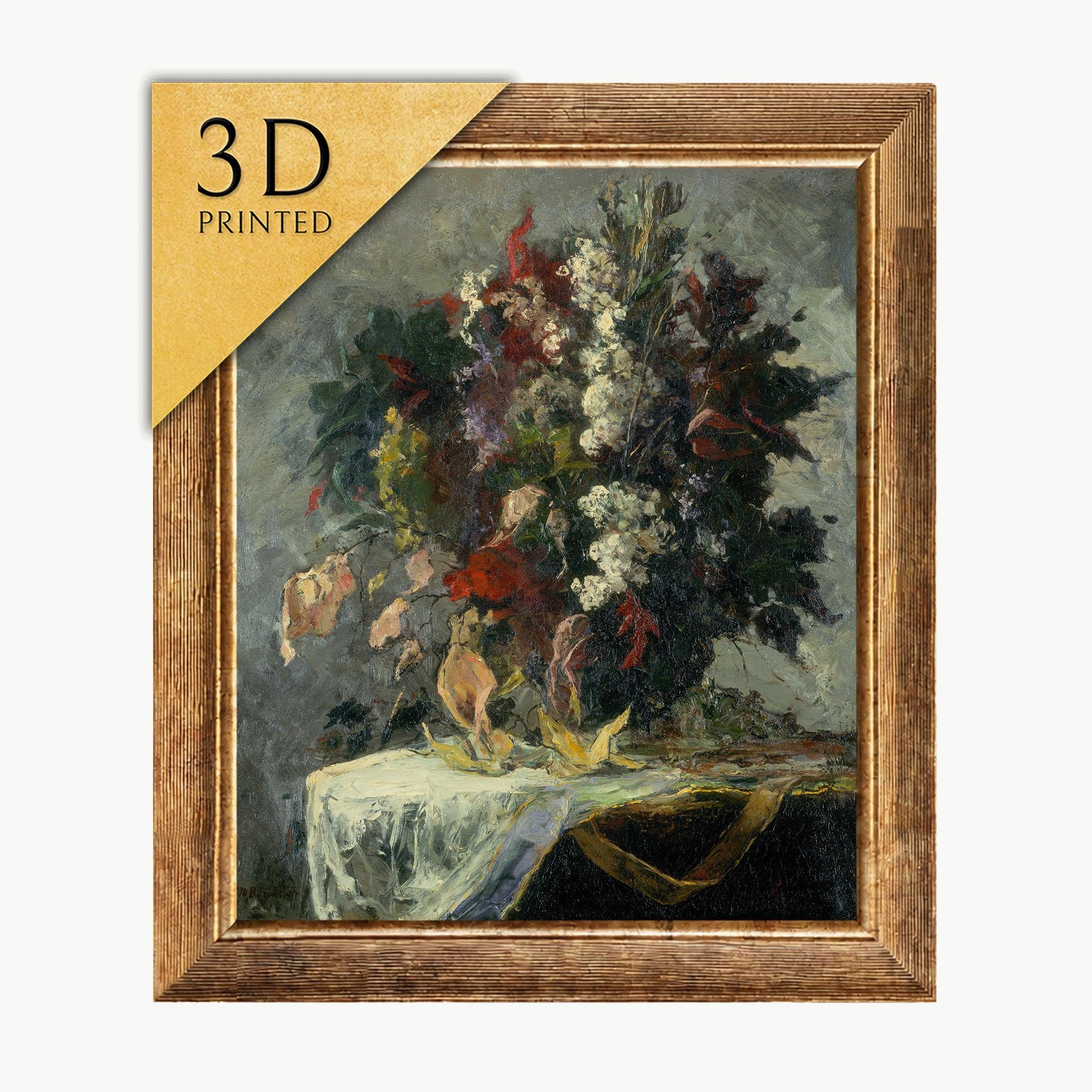 Edward Mitchell Bannister Floral Still Life: 3D Textured Print