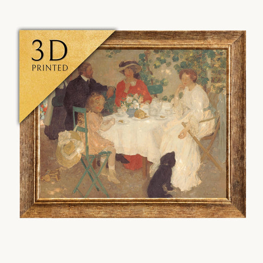 E Phillips Fox 'Al Fresco' 3D Print: Textured Impressionist Art