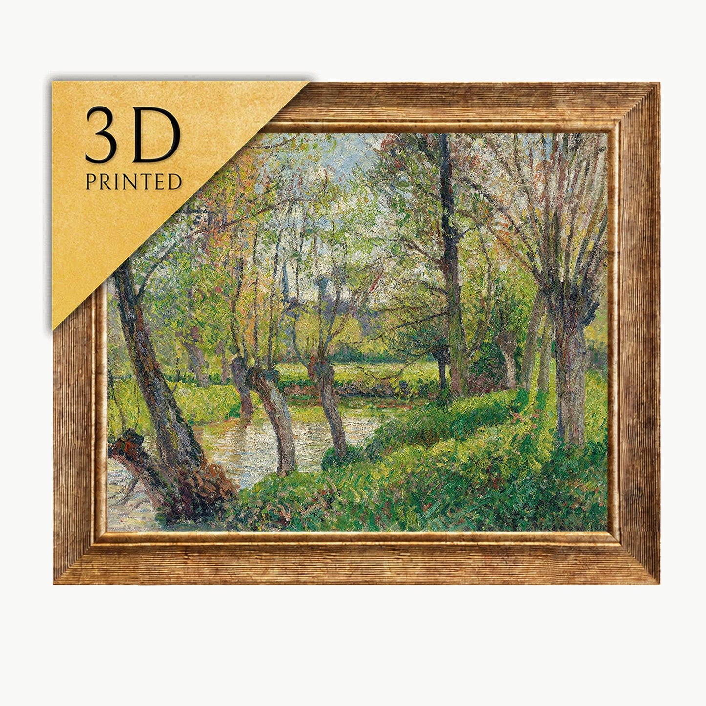 Camille Pissarro 3D Print: Bords De L’epte À Êragny, Soleil Couchant