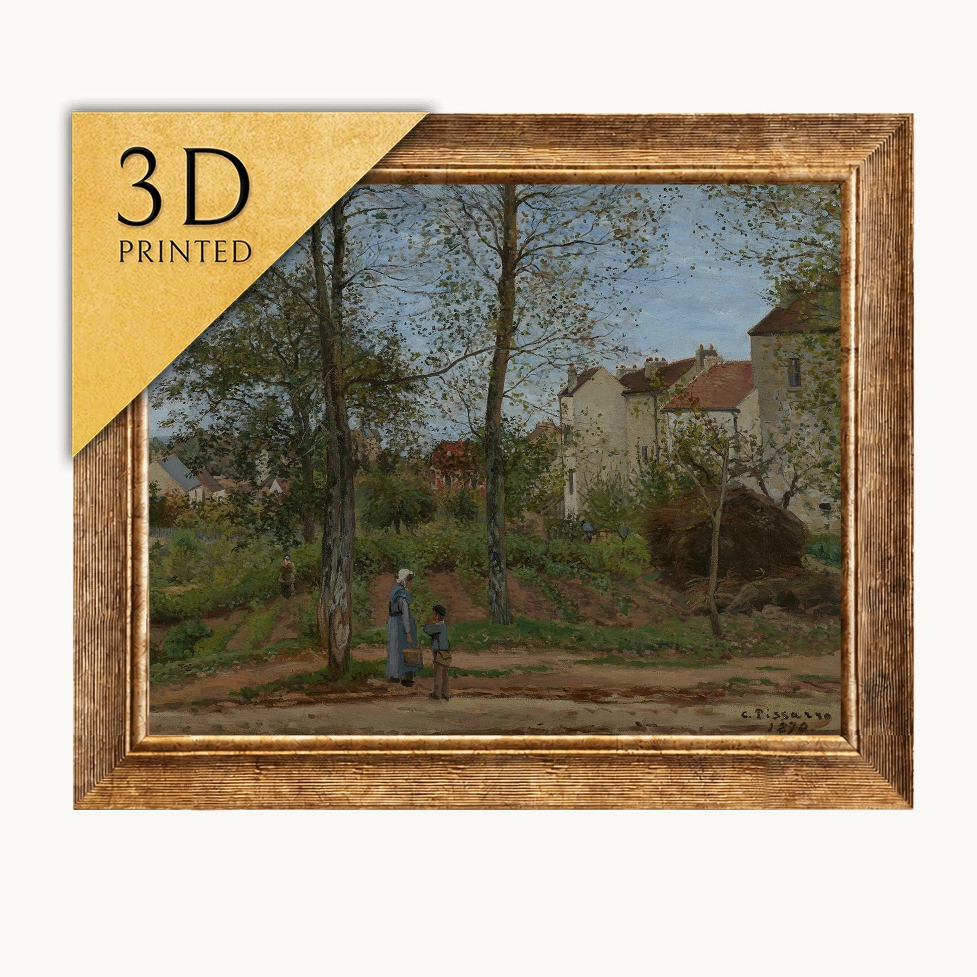 Camille Pissarro 'Louveciennes' Landscape: 3D Textured Print
