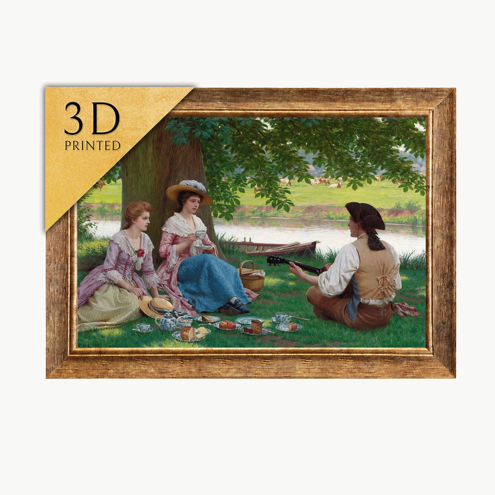 Edmund Blair 'Picnic Party' 3D Printed Oil Painting Replica