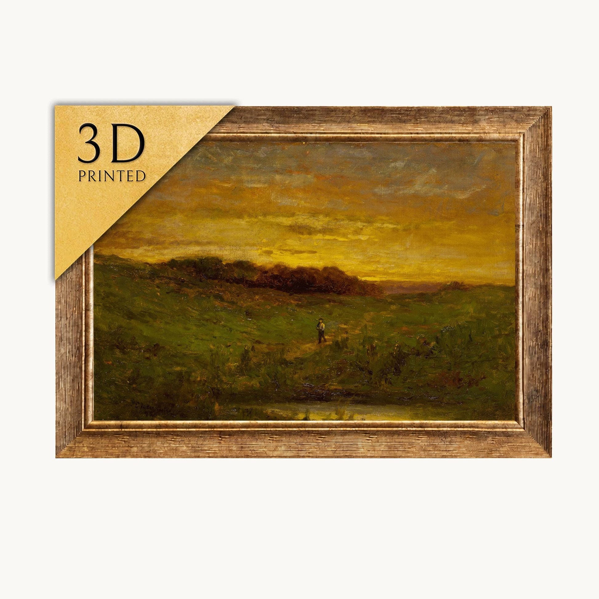 Edward Mitchell Bannister Sunset 3D Print: Textured Oil Painting Replica