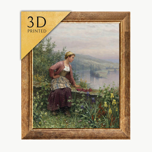 Brittany Girl Overlooking Stream Print: Daniel Ridgway Knight 3D Reproduction