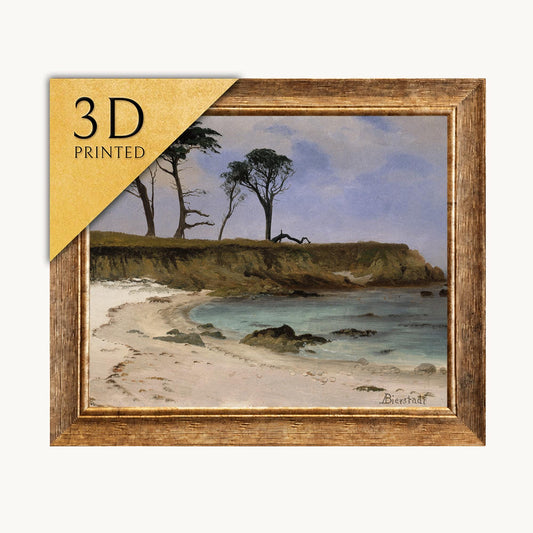Albert Bierstadt Sea Cove 3D Print: Textured Coastal Painting