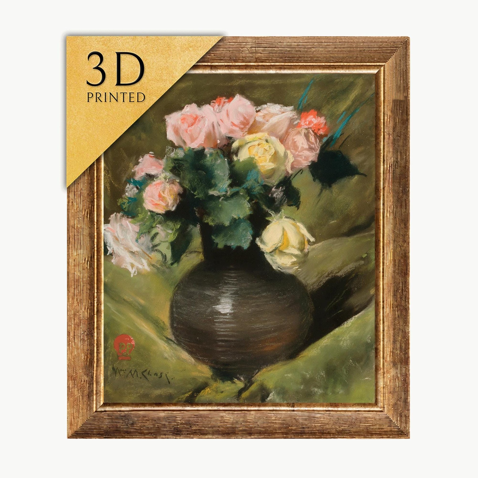 Roses by William Merritt Chase: 3D Textured Oil Painting Print