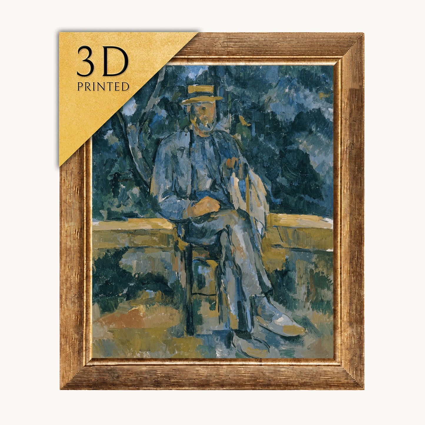 Cezanne Peasant Portrait: Textured 3D Print, Looks Like Original