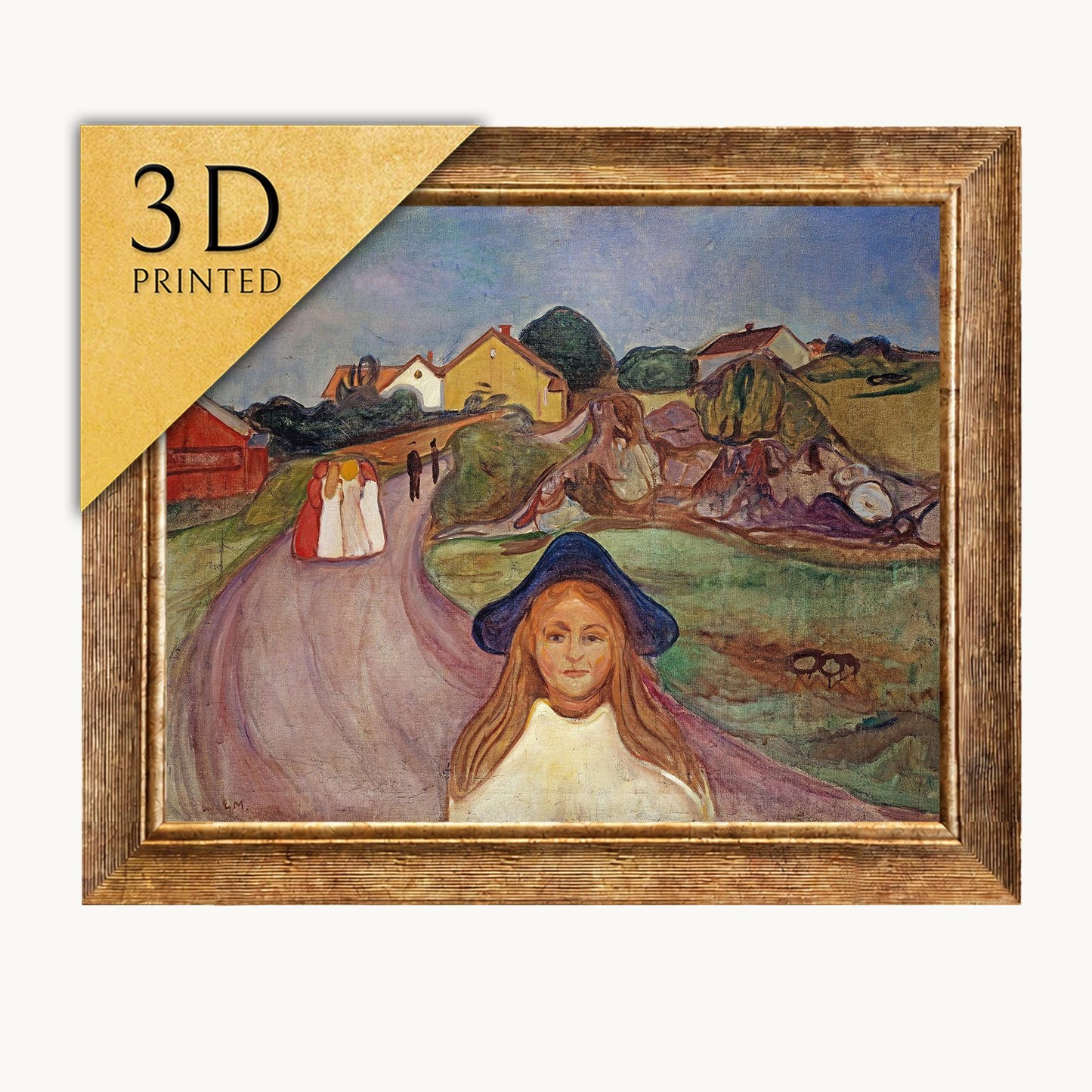 Edward Munch: Road In Aasgaardstrand 3D Textured Print