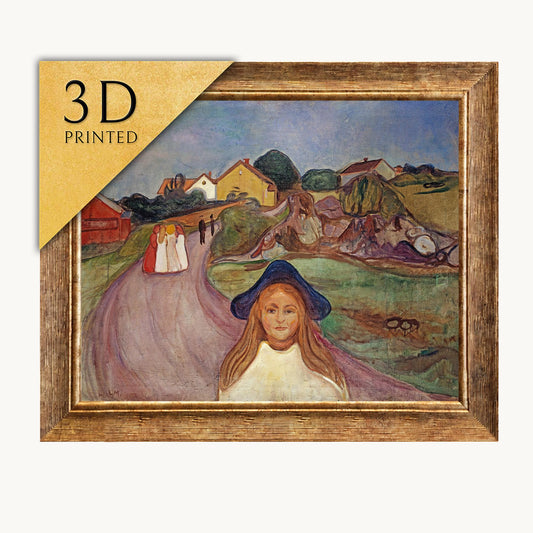 Edward Munch: Road In Aasgaardstrand 3D Textured Print