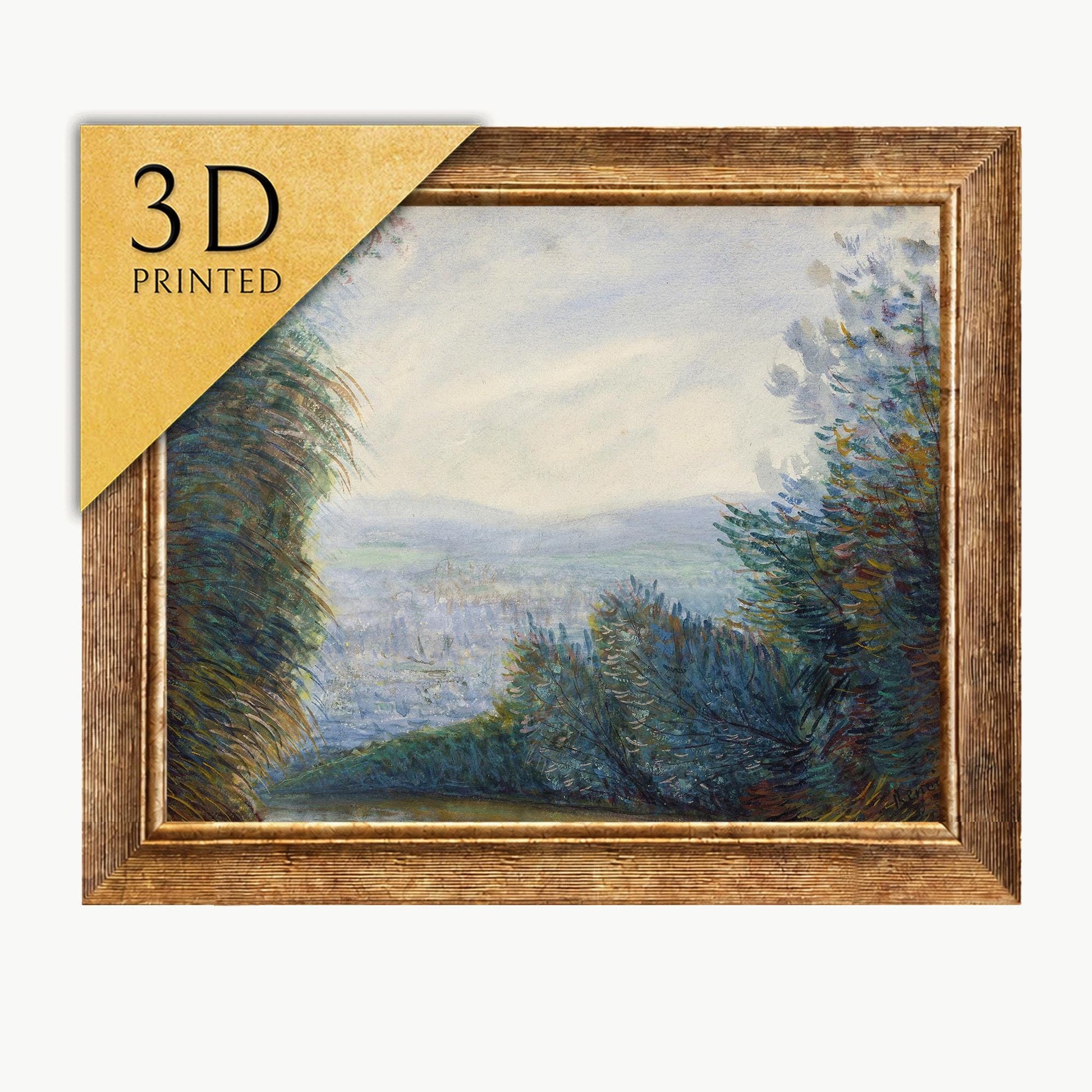Renoir - The Auvers Valley on the Oise - 3D Printed Texture Art
