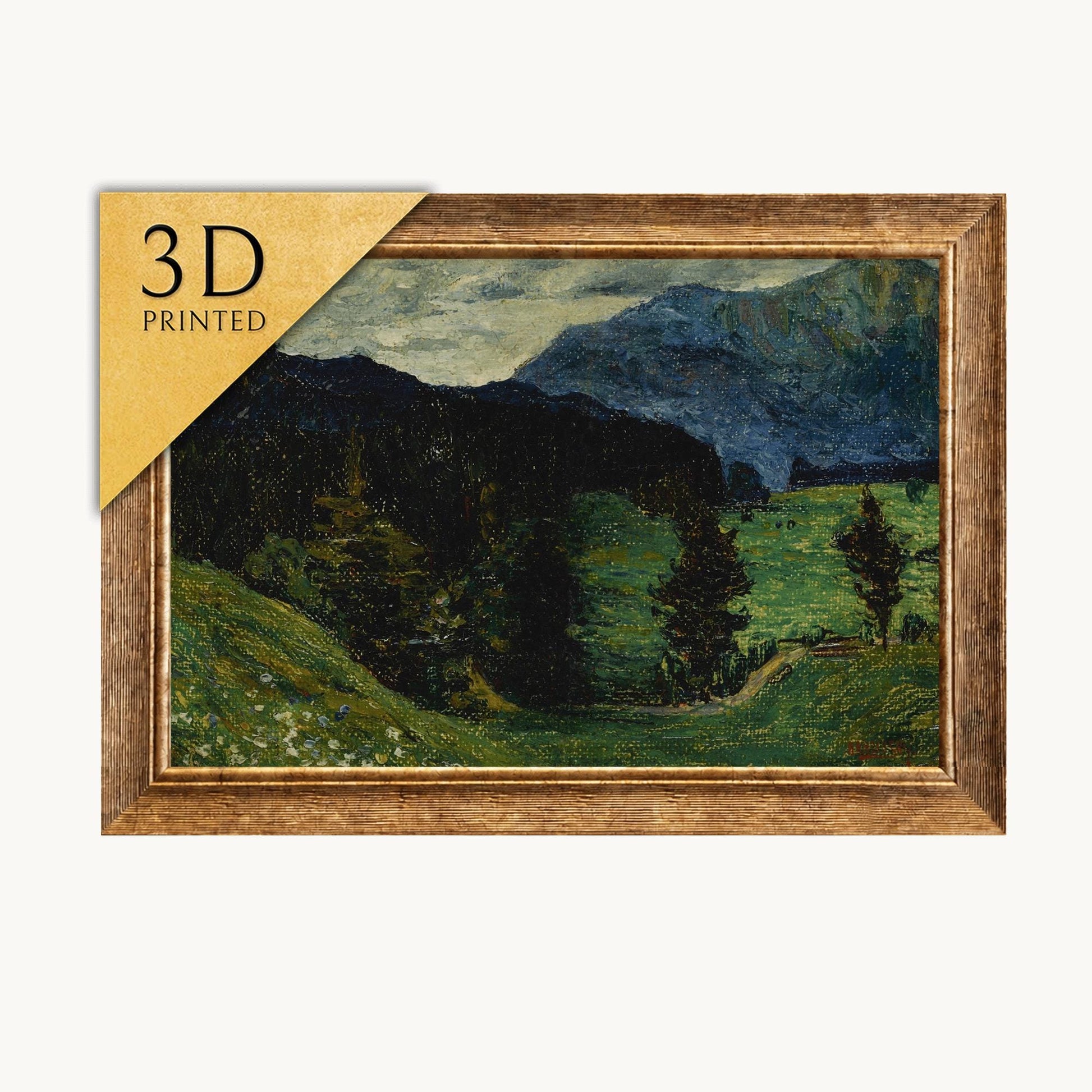 Kochel, Mountains with Firs Print by Kandinsky: 3D Textured Art