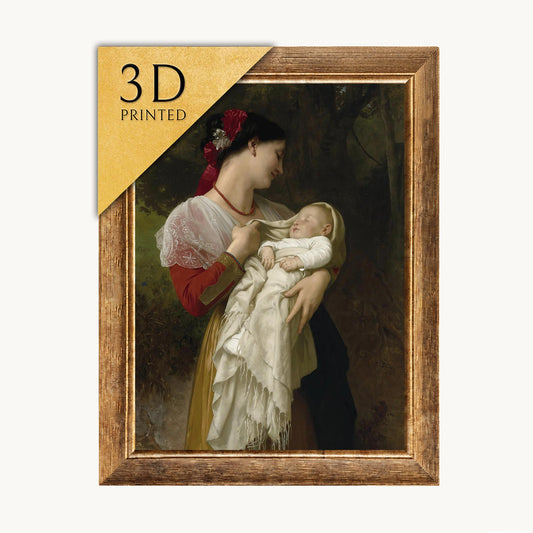 William Bouguereau "Admiration Maternelle" 3D Print: Textured Oil Painting Replica