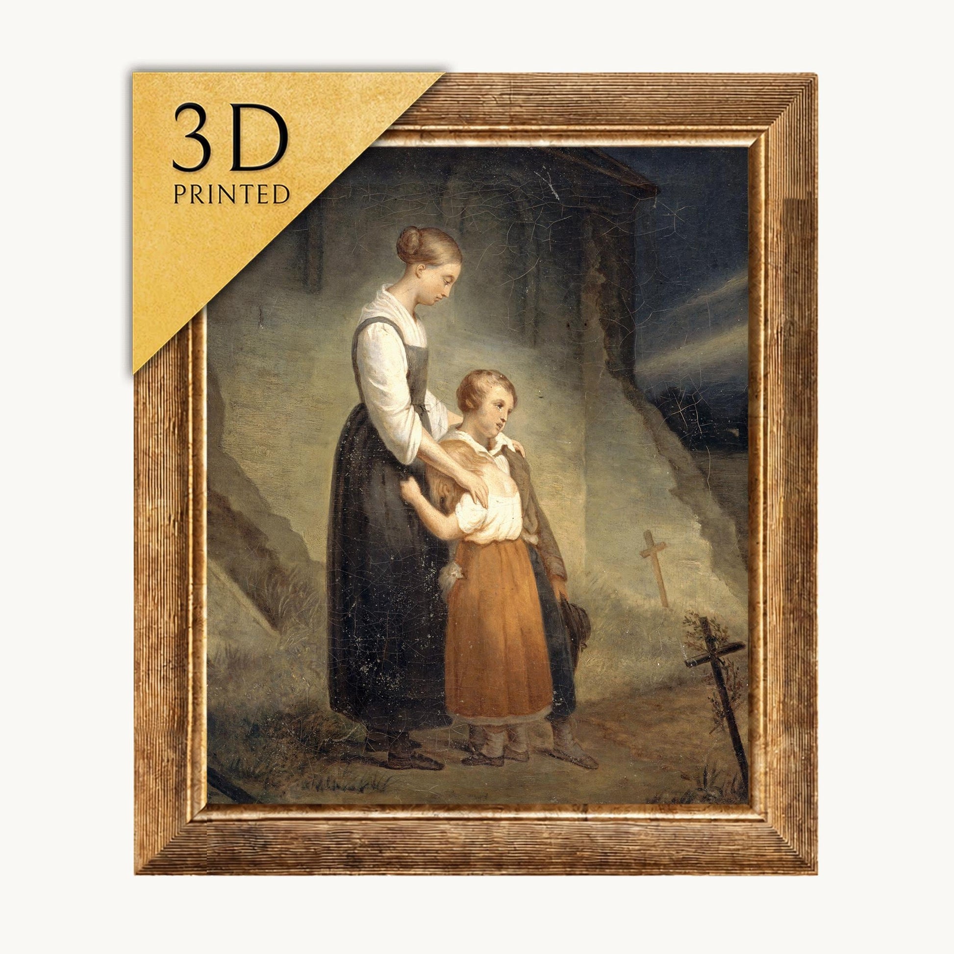Ary Scheffer's "The Orphans" 3D Textured Print – Fine Art Reproduction