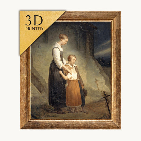 Ary Scheffer's "The Orphans" 3D Textured Print – Fine Art Reproduction