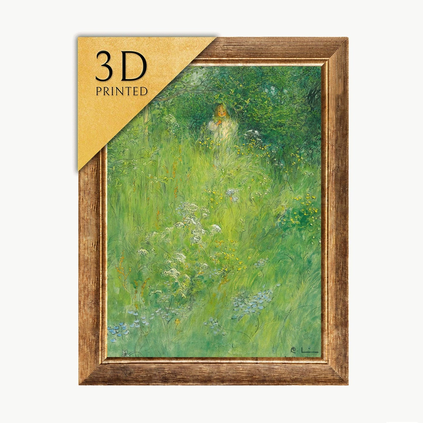 Carl Larsson "A Fairy" 3D Print: Textured Oil Painting Reproduction