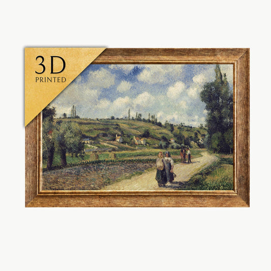 Camille Pissarro 'Auvers Road' 3D Print: Textured Impressionist Art