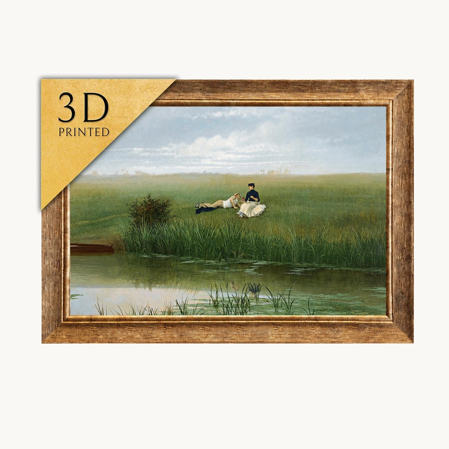 Georges Croegaert 'Canotiers' 3D Print: Textured Oil Painting Replica