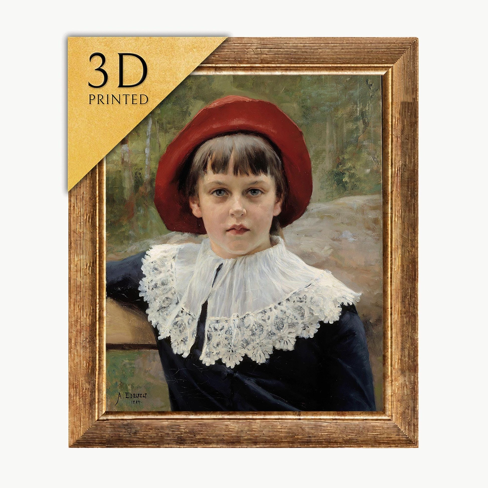 Berta Edelfelt 3D Print: Albert Edelfelt Portrait, Textured Art