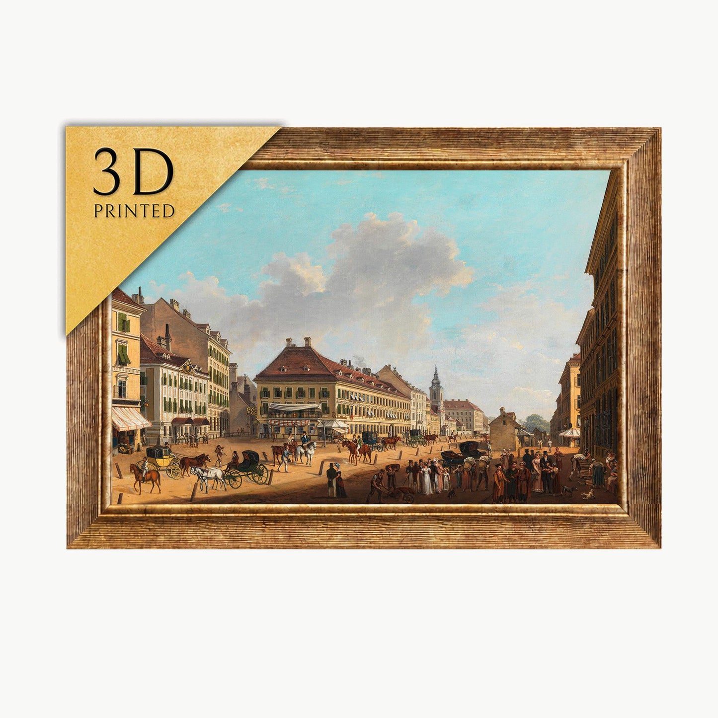 Franz Scheyerer 'Die Jagerzeile' 3D Print: Textured Oil Painting Replica