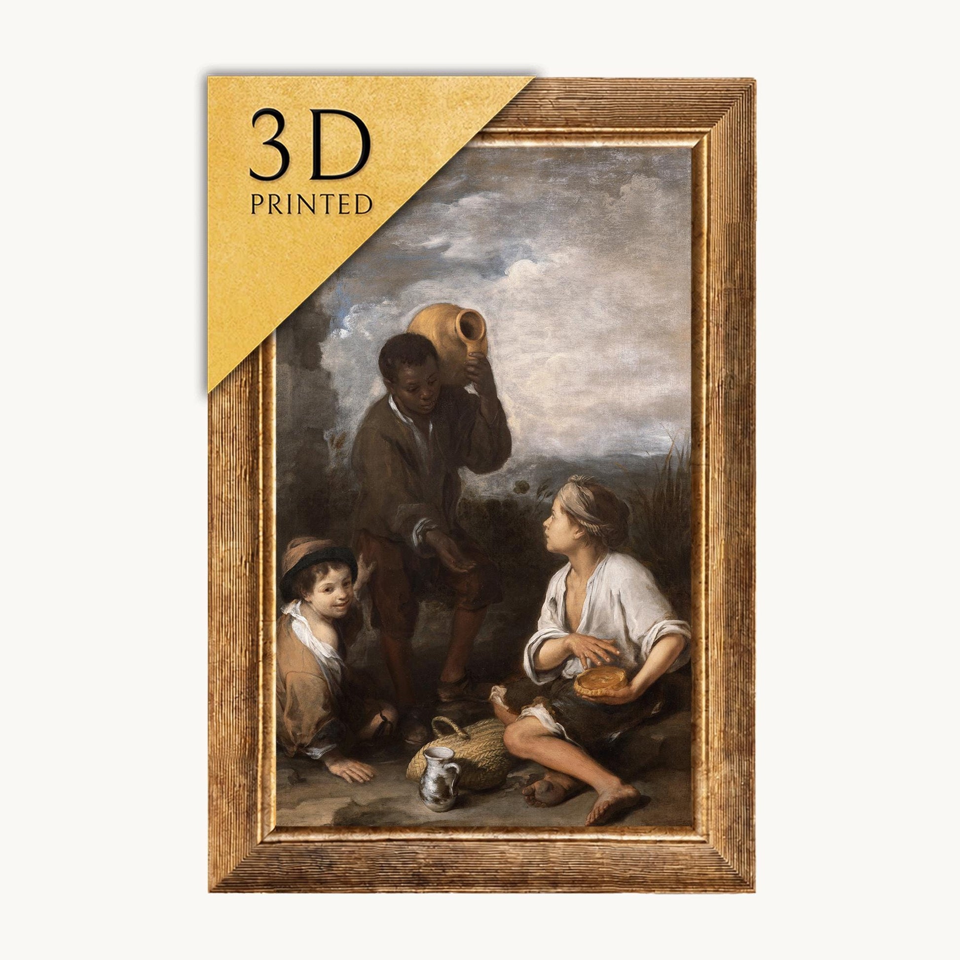 Tree Boys by Murillo: 3D Textured Art Print