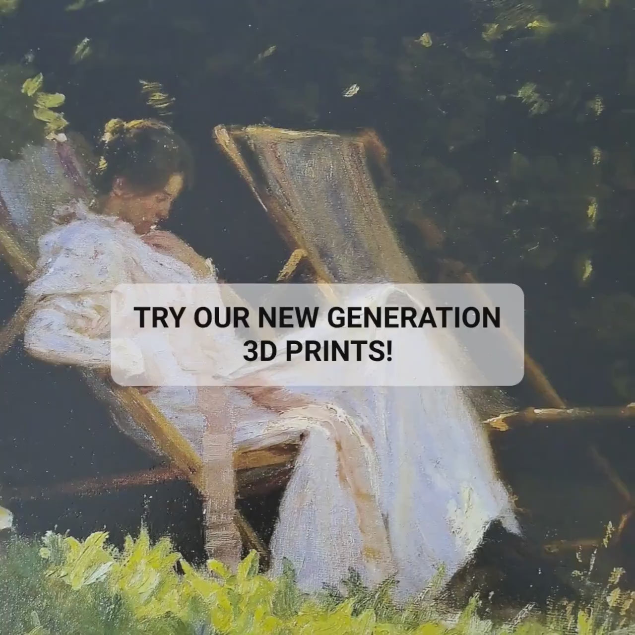 Roses by Kroyer: 3D Printed Textured Oil Painting Reproduction