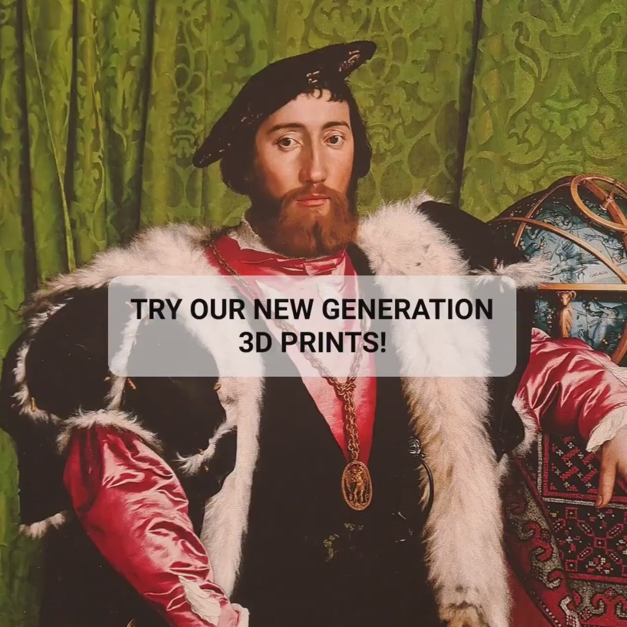 The Ambassadors by Hans Holbein: 3D Textured Print