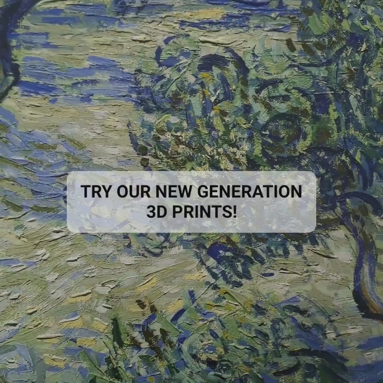 3D Printed Van Gogh Olive Orchard: Textured Brushstroke Art