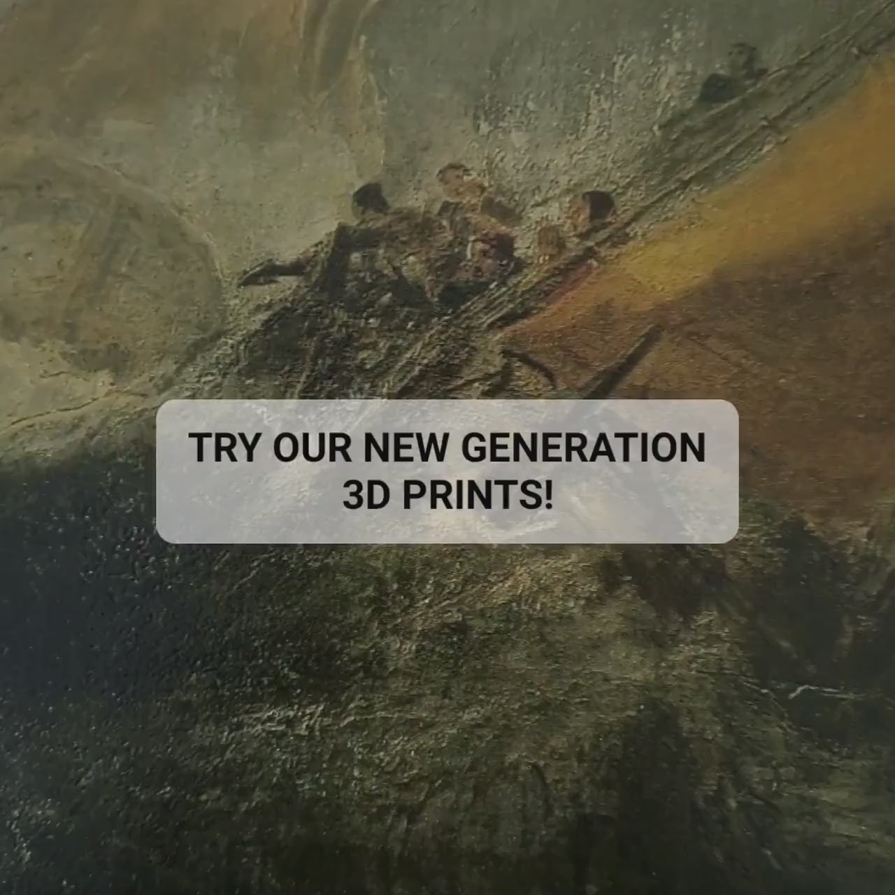 Turner 'Wreck of a Transport Ship' 3D Print: Textured Oil Painting Reproduction