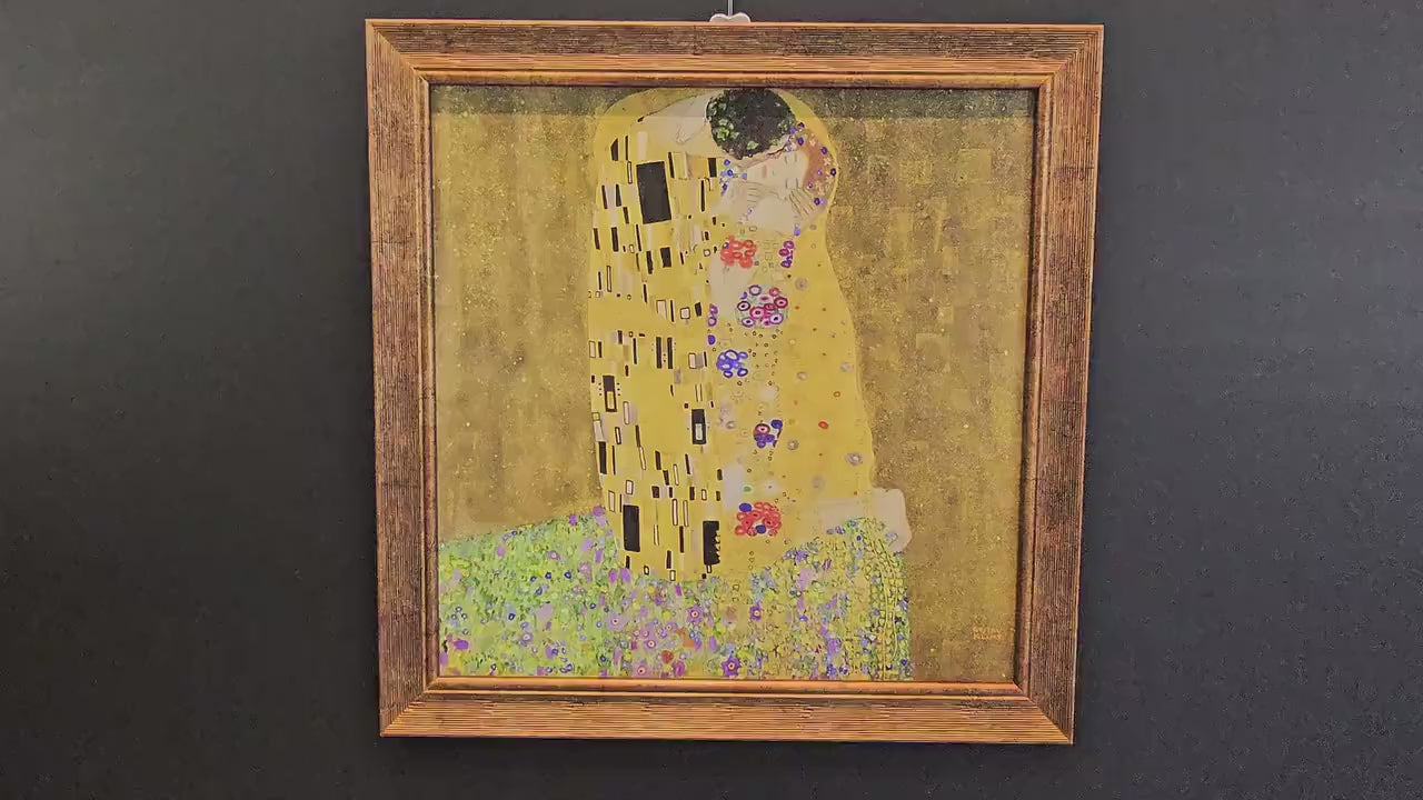 Gustav Klimt's The Kiss: 3D Textured Art Print
