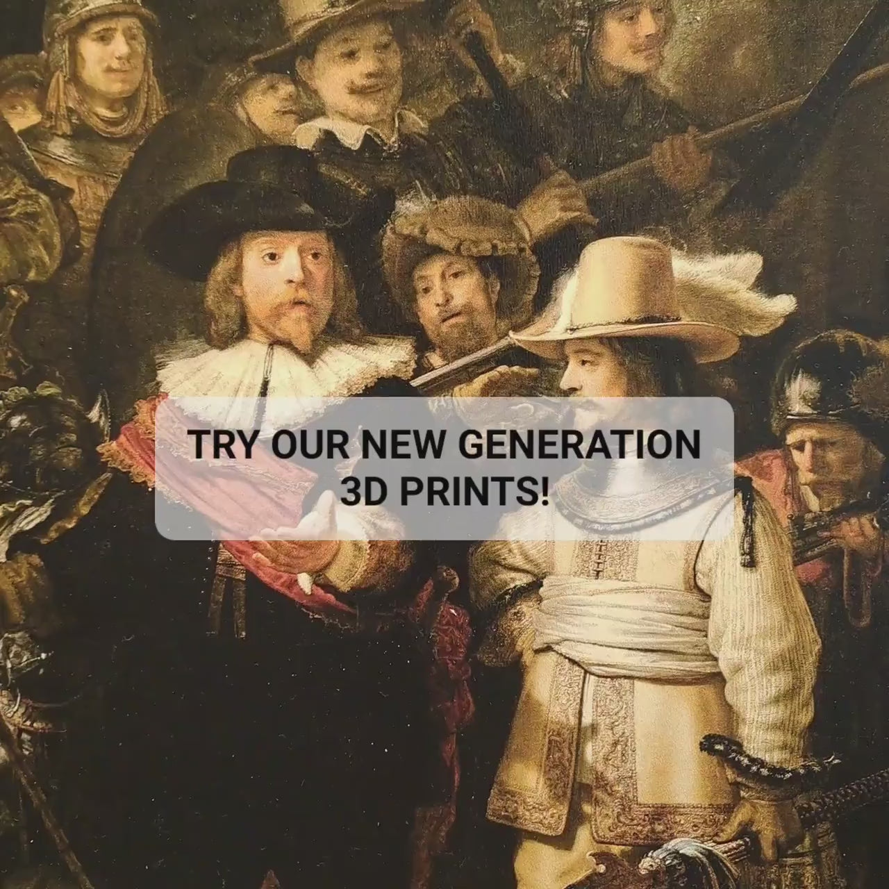 Rembrandt's The Night Watch 3D Print: Textured Oil Painting Reproduction